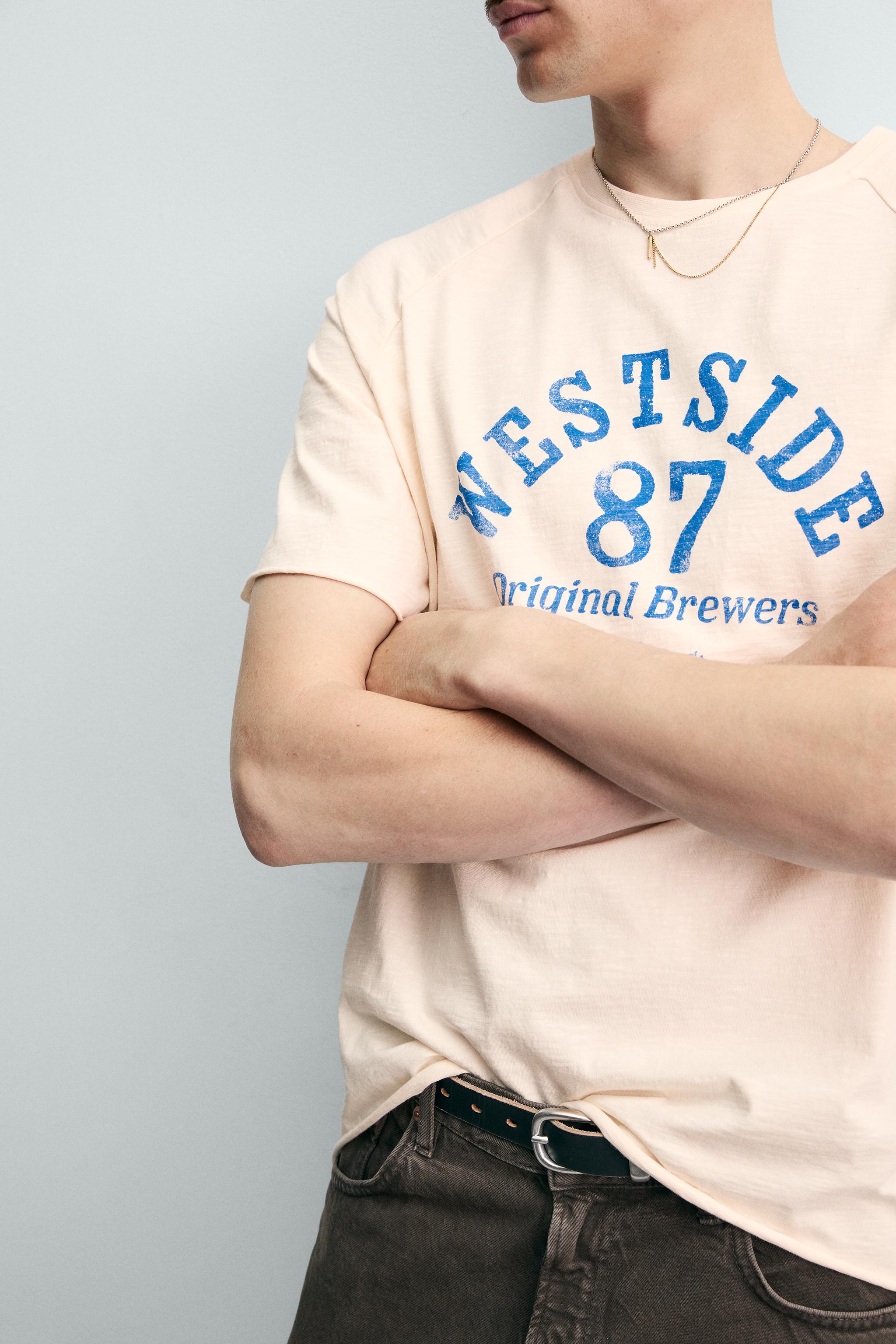 T-SHIRT RELAXED FIT INSCRIPTION DÉLAVÉE